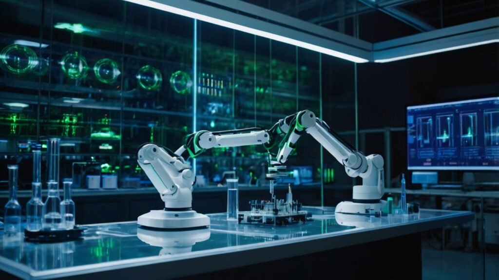 Futuristic AI laboratory for innovation